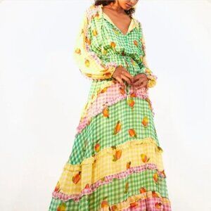 FARM RIO Mixed Picnic Maxi dress Medium